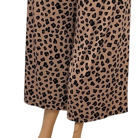 IMAN Leopard Animal Print Pants Crop Palazzo Wide Leg Pull On Sz XLP NWOT - Picture 7 of 13
